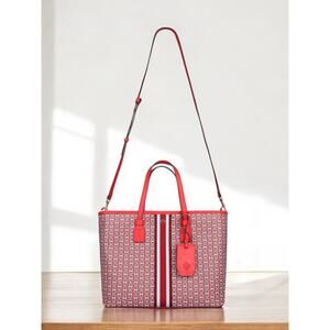 Tory Burch Gemini Link Canvas Small Tote Shoulder Bag